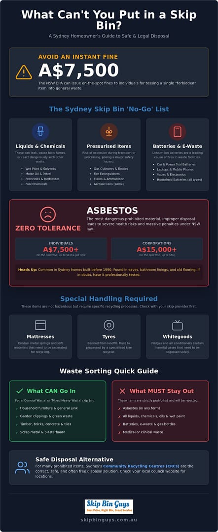 What Can't You Put in a Skip Bin in Sydney? Avoid Hefty NSW Fines