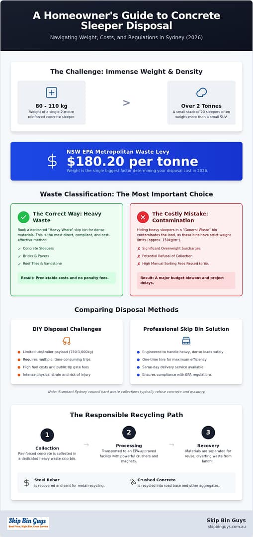 Concrete Sleeper Disposal Sydney: The 2026 Heavy Waste Guide